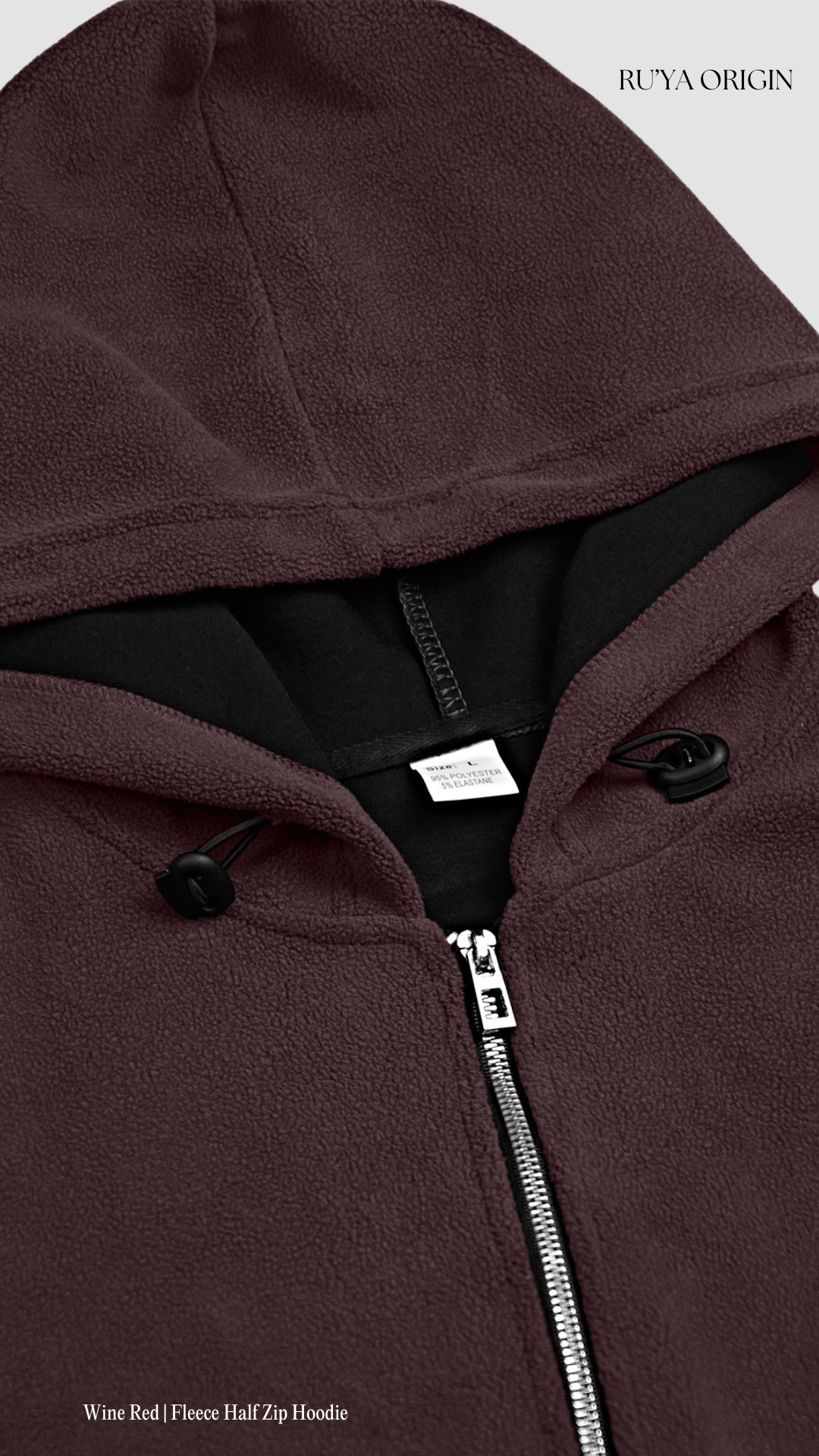 Fleece Half Zip Hoodie - Noir