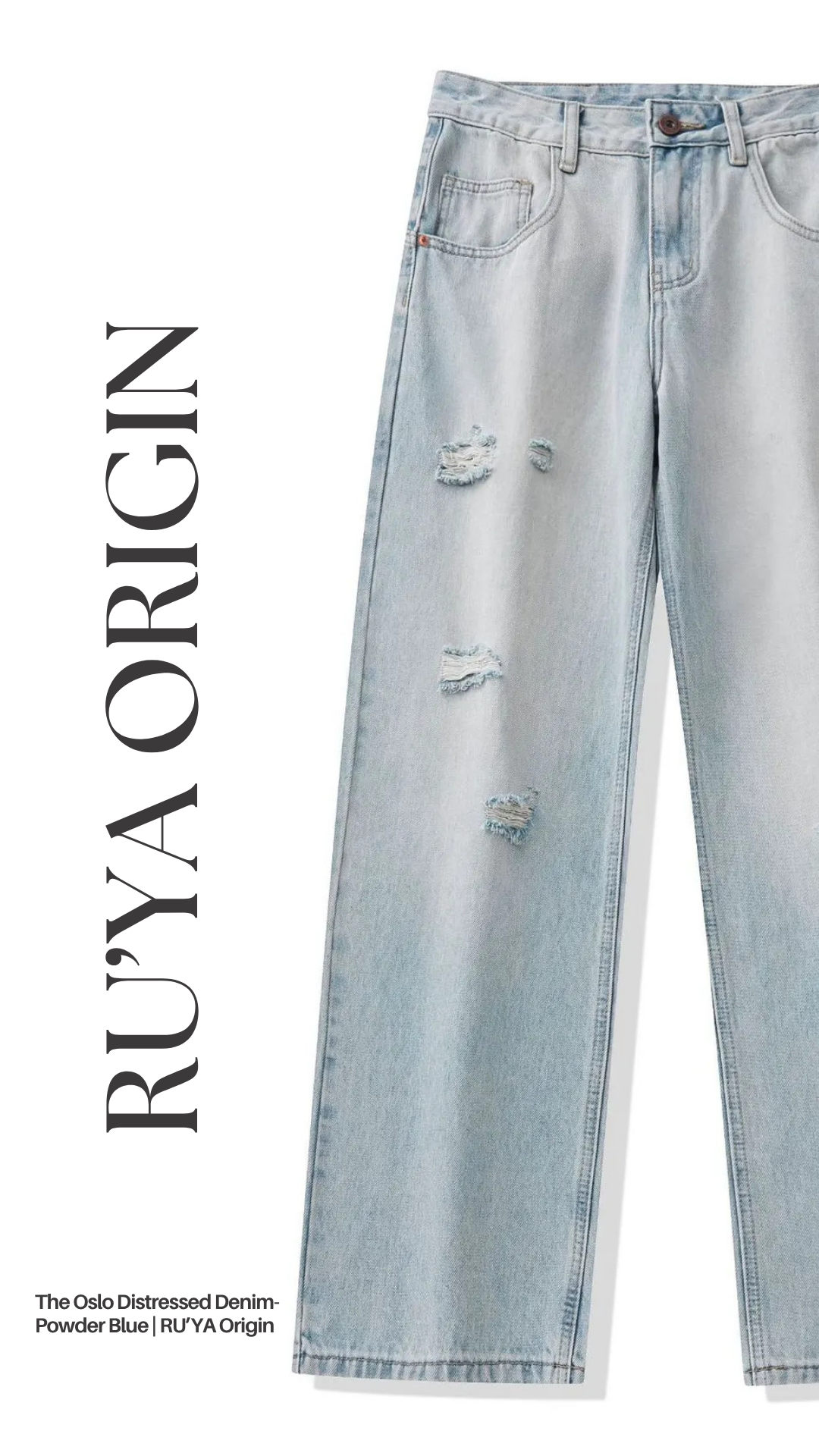 The Oslo Distressed Denim - Powder Blue