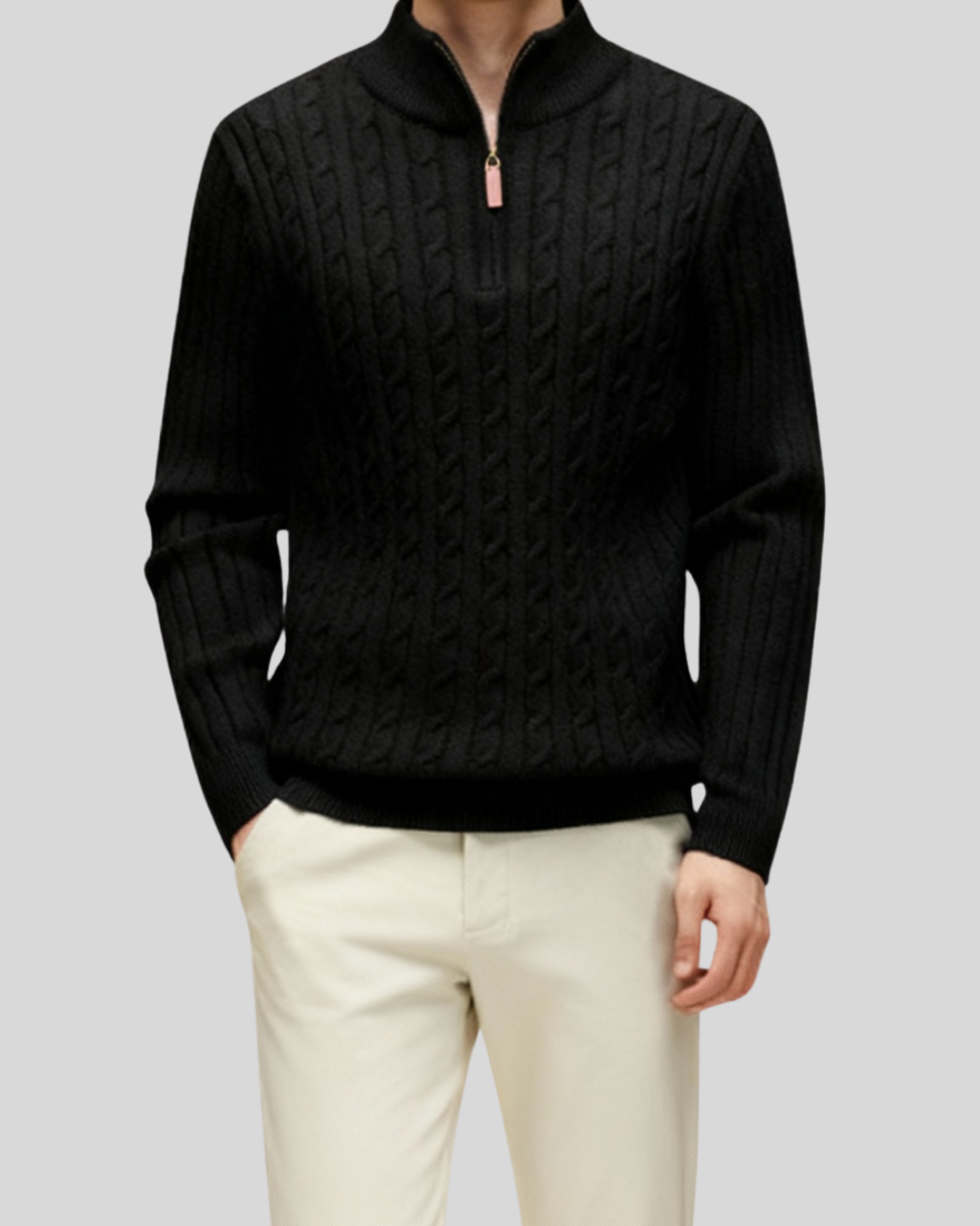 Cable Half Zip Knit