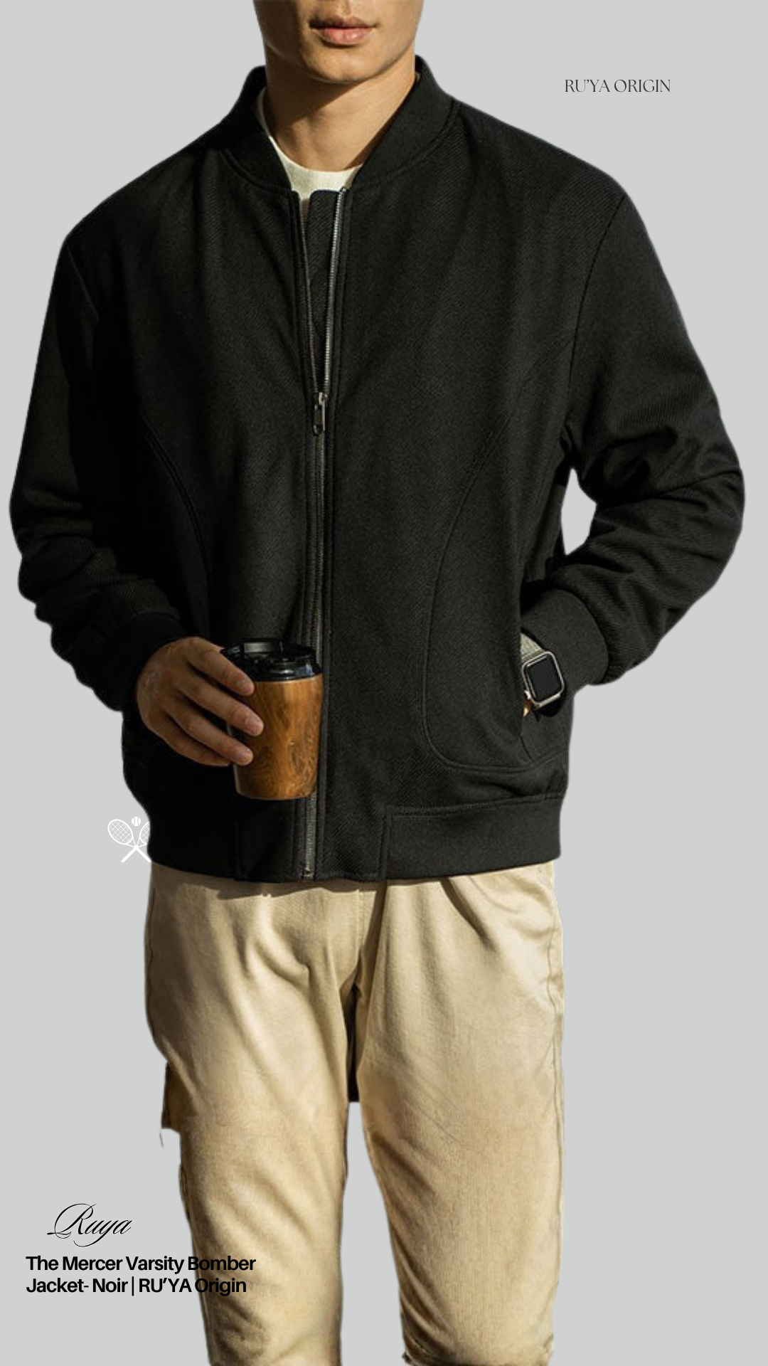 The Mercer Varsity Bomber Jacket - Noir