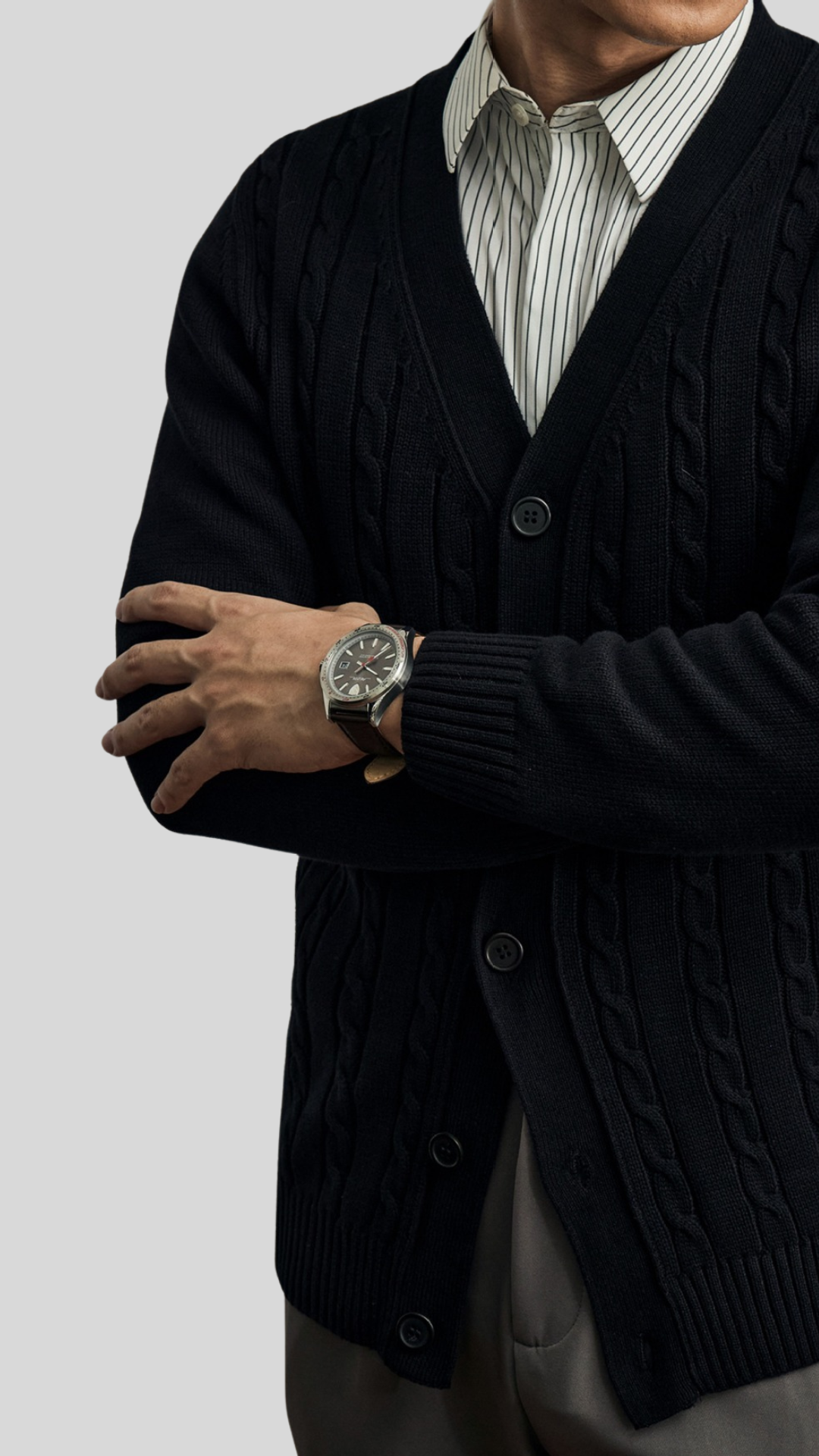 CABLE KNIT MARENO CARDIGAN - NOIR