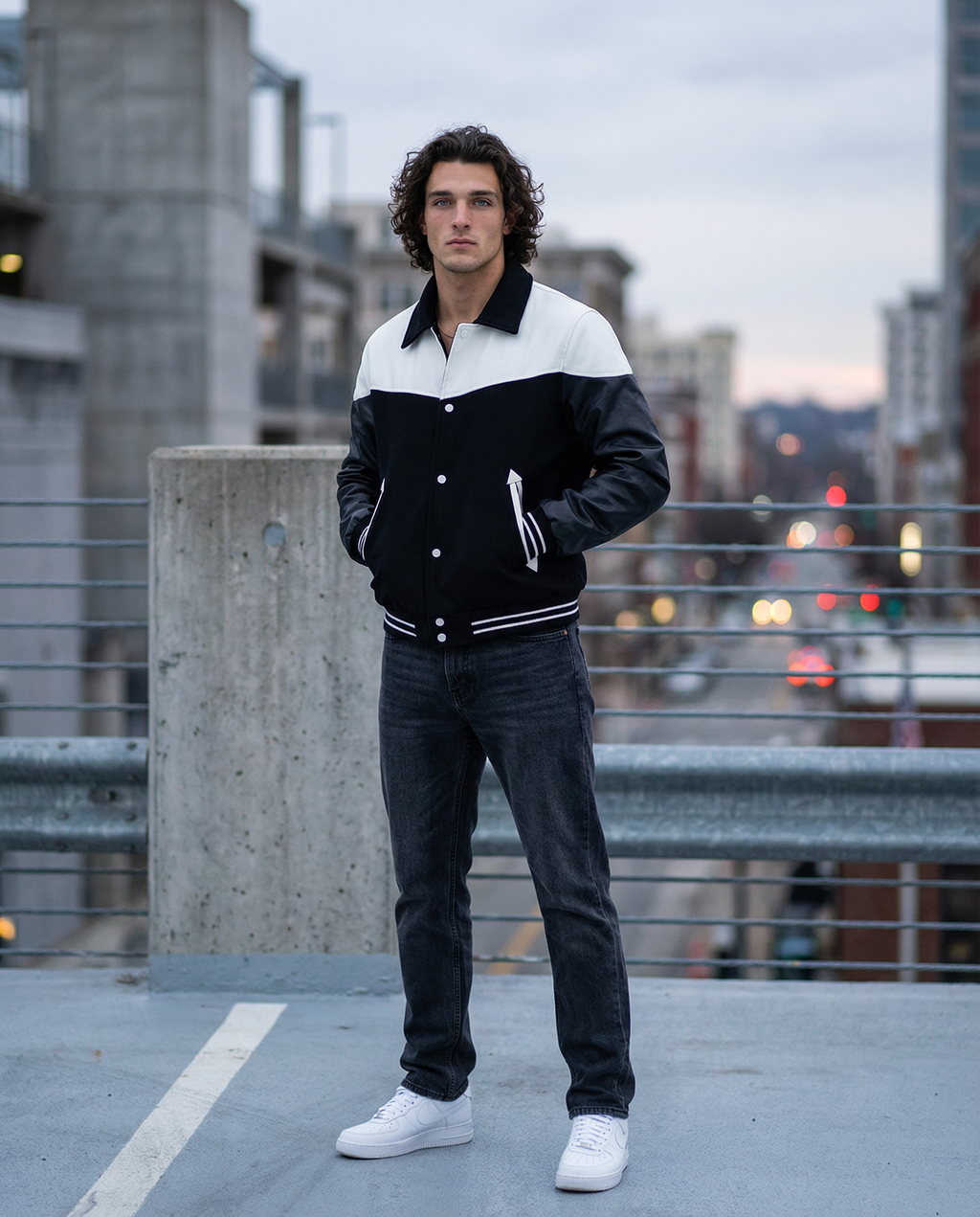 The Maddox Varsity Jacket - Noir