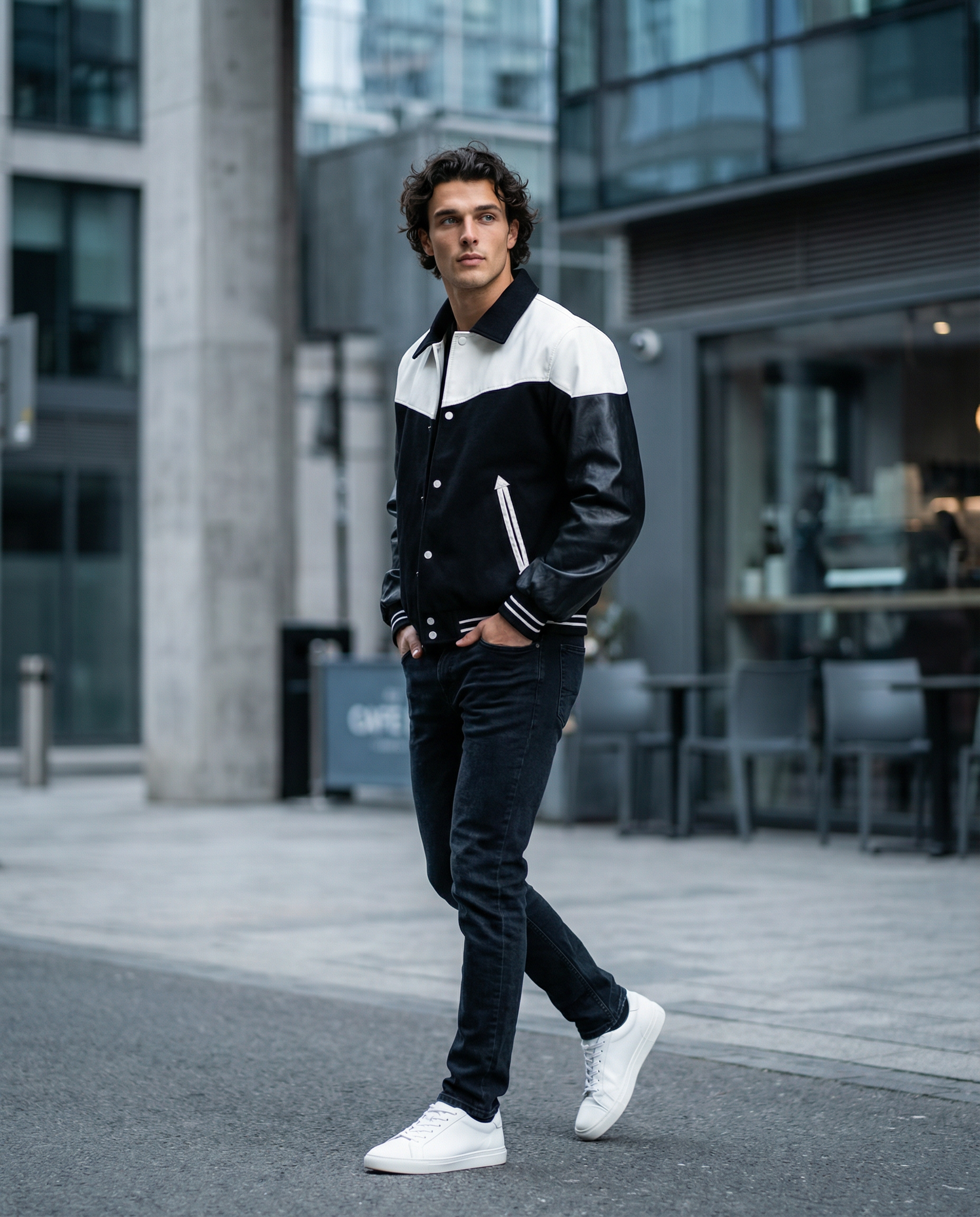 The Maddox Varsity Jacket - Noir