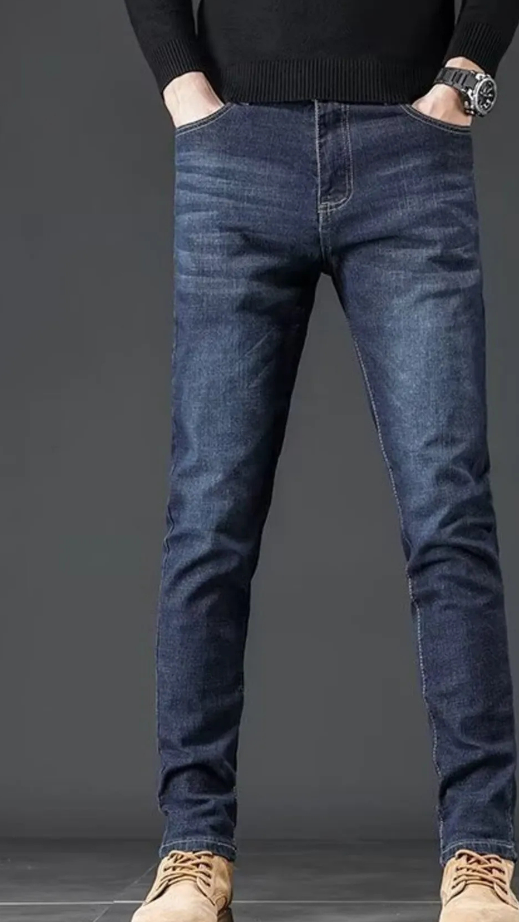 Slim Tapered Wash Jeans- Noir