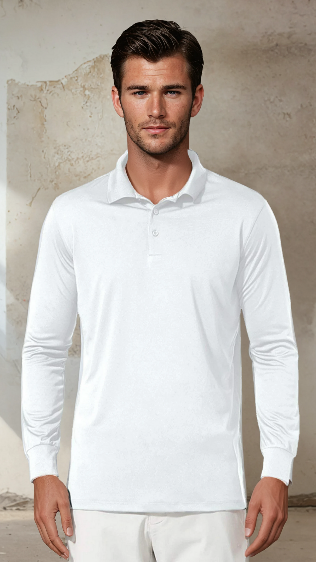 THE SUTTON KNIT POLO - FROST WHITE