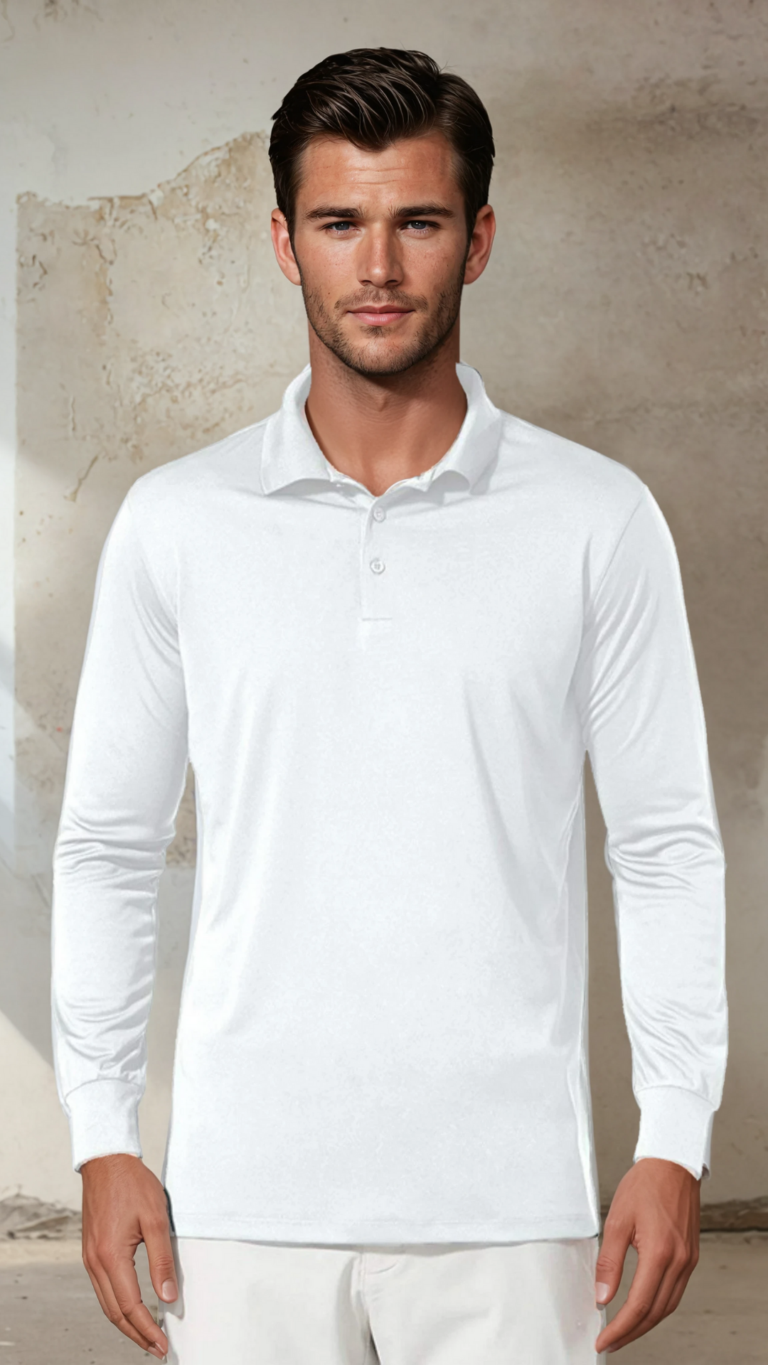 THE SUTTON KNIT POLO - FROST WHITE