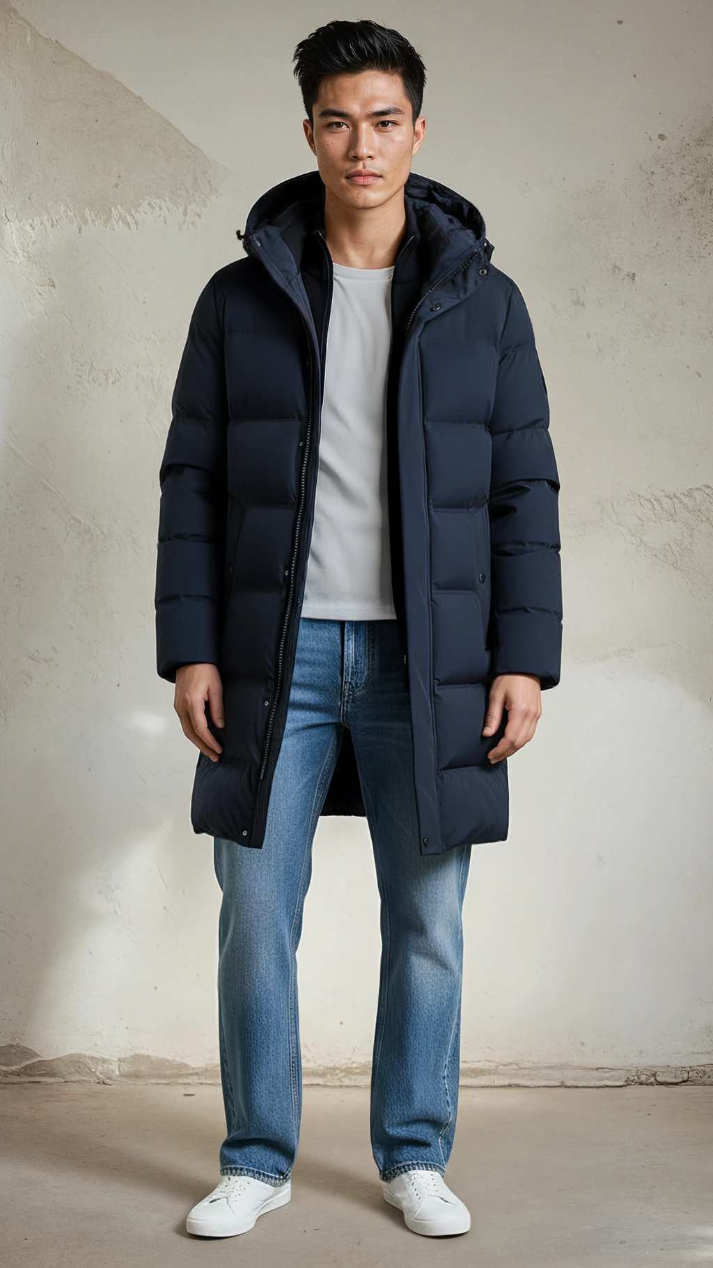 MID LENGTH 595' PUFFER JACKET - MIDNIGHT BLUE