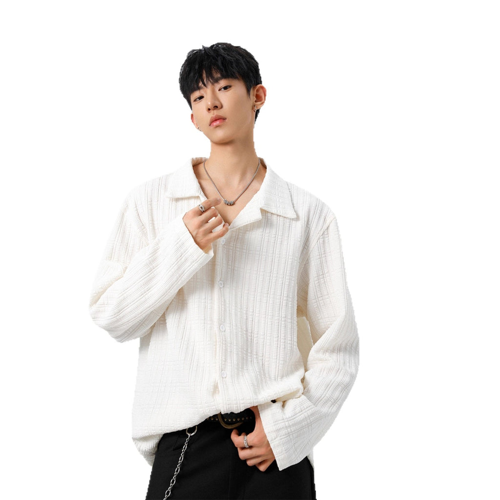 The Lior Shirt Jacquard Shirt - Ecru