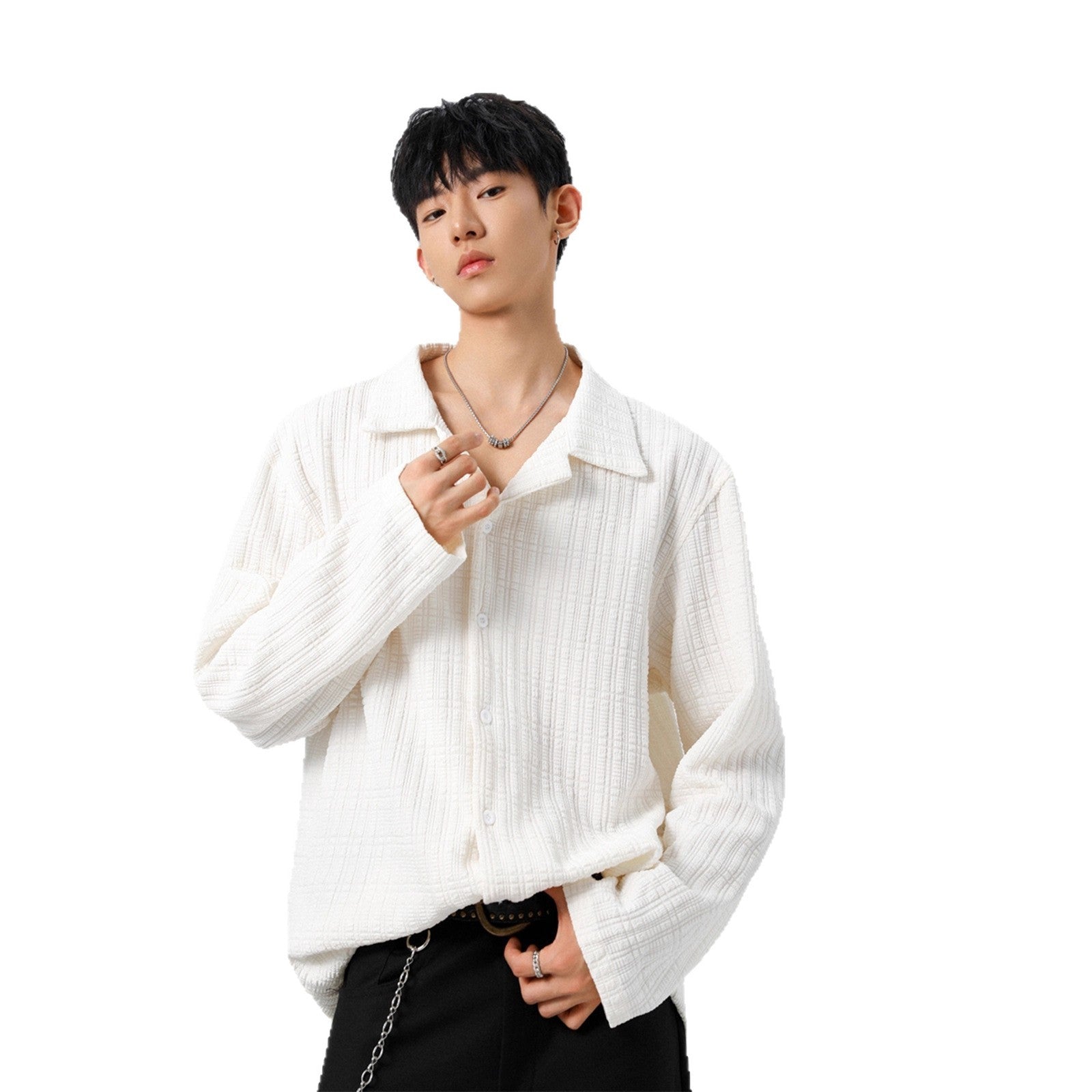 The Lior Shirt Jacquard Shirt - Noir