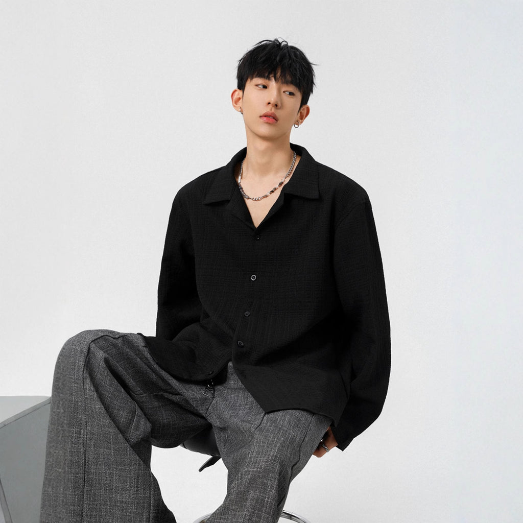 The Lior Shirt Jacquard Shirt - Noir