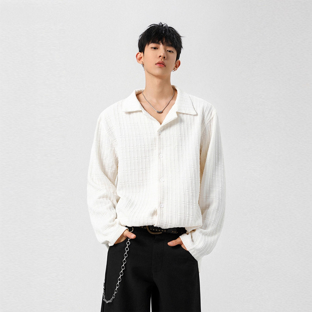 The Lior Shirt Jacquard Shirt - Ecru