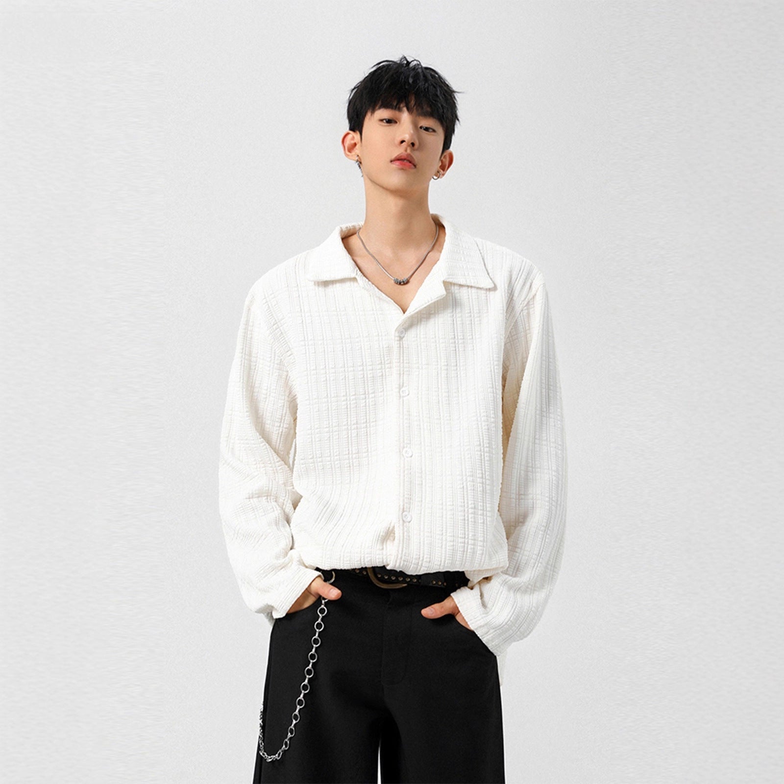 The Lior Shirt Jacquard Shirt - Noir