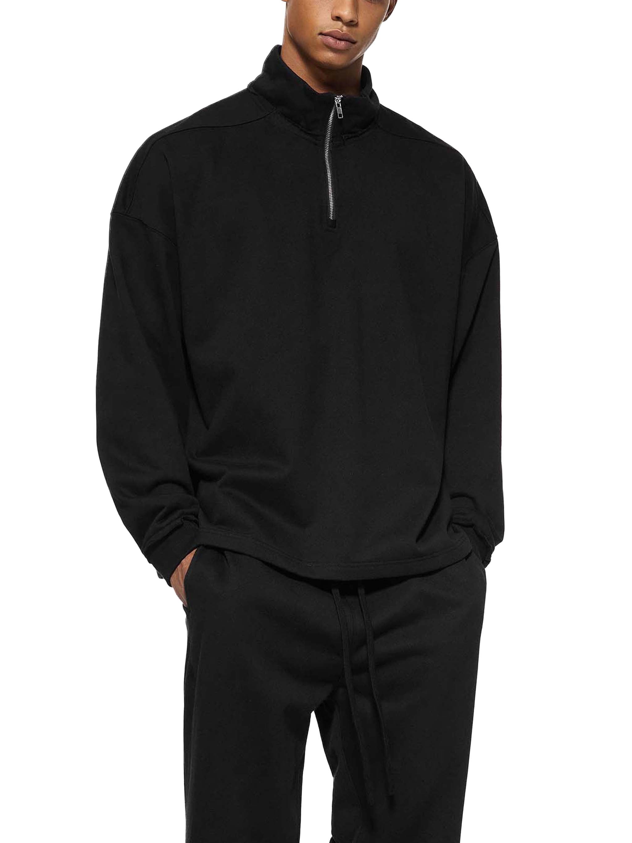 The Mason Half Zip Fleece - Noir