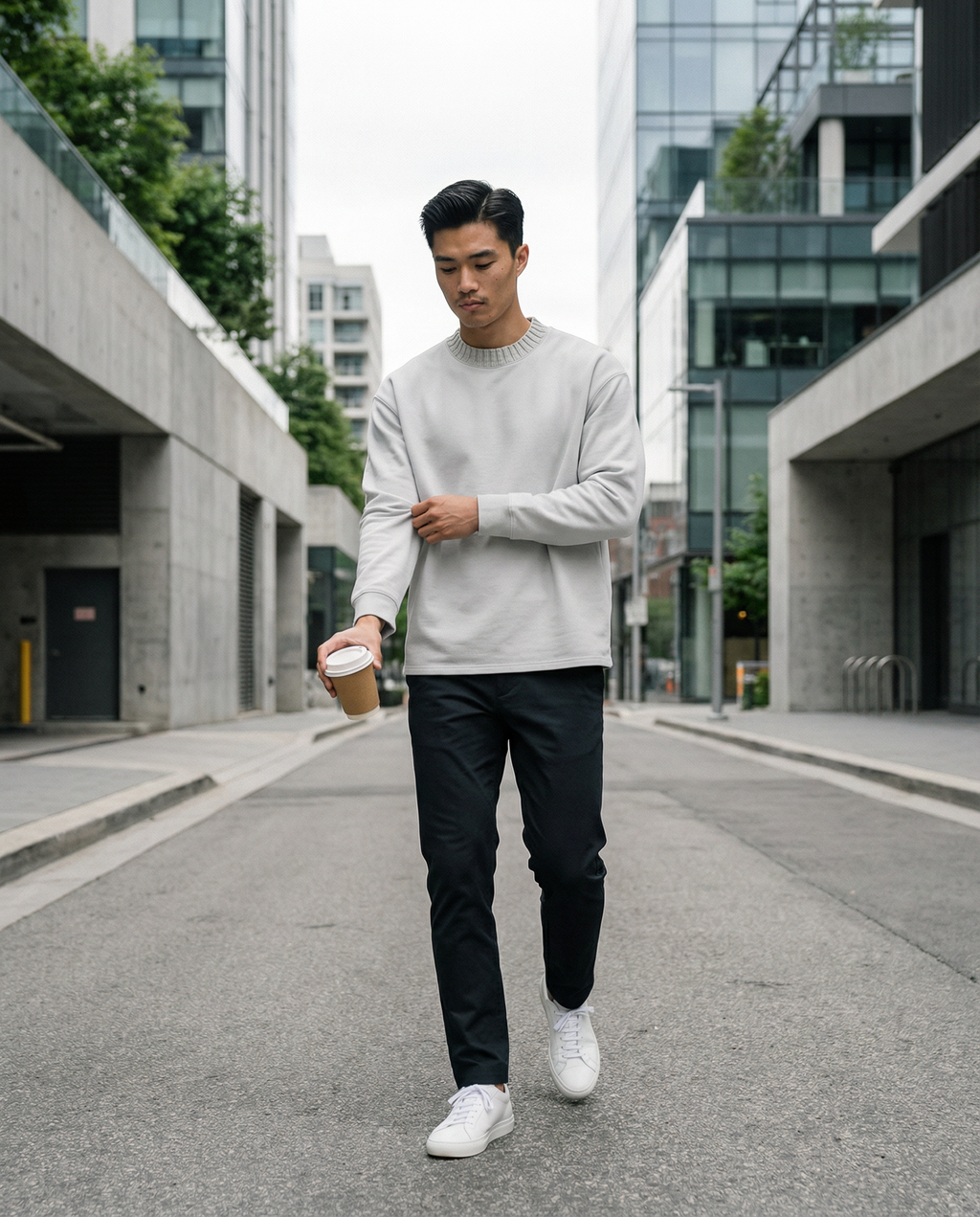 The Solace Knit Sweatshirt - Ash Mist