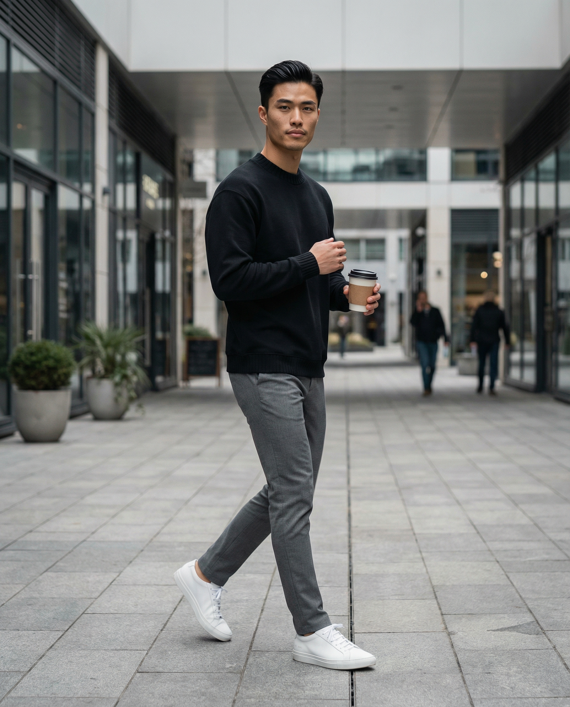 The Solace Knit Sweatshirt - Noir
