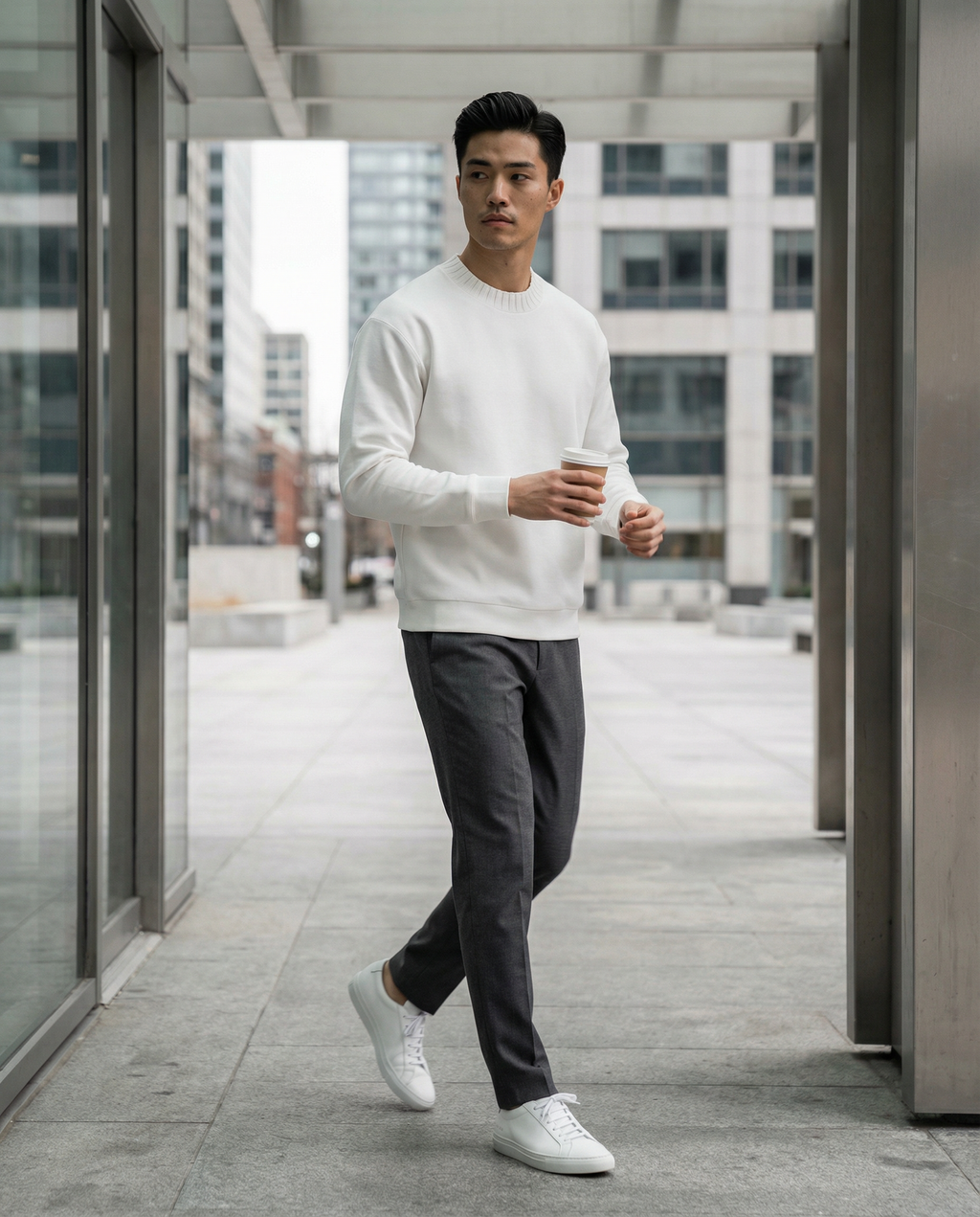 The Solace Knit Sweatshirt - Ash Mist