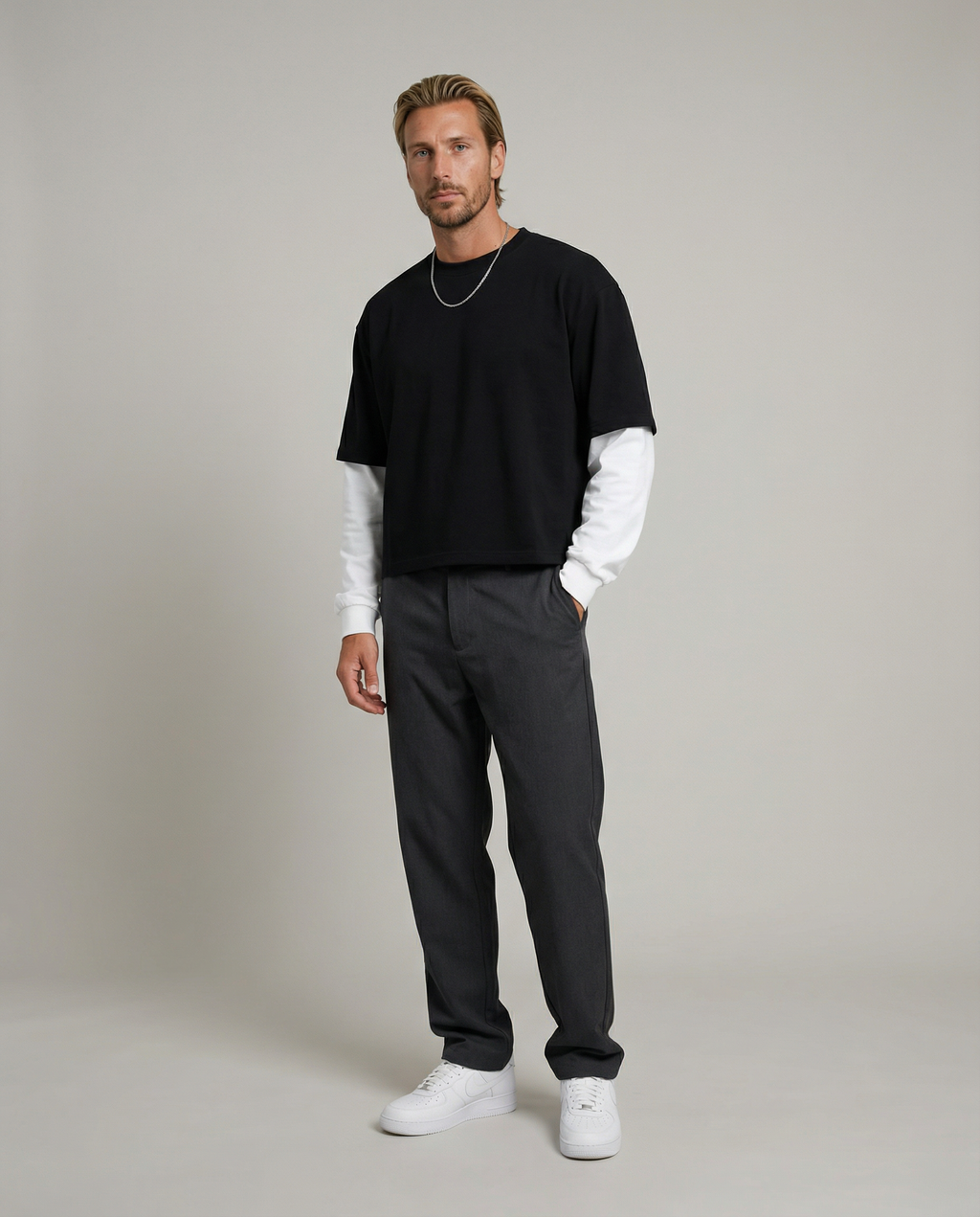 The Mercer Layered Top-Black & White