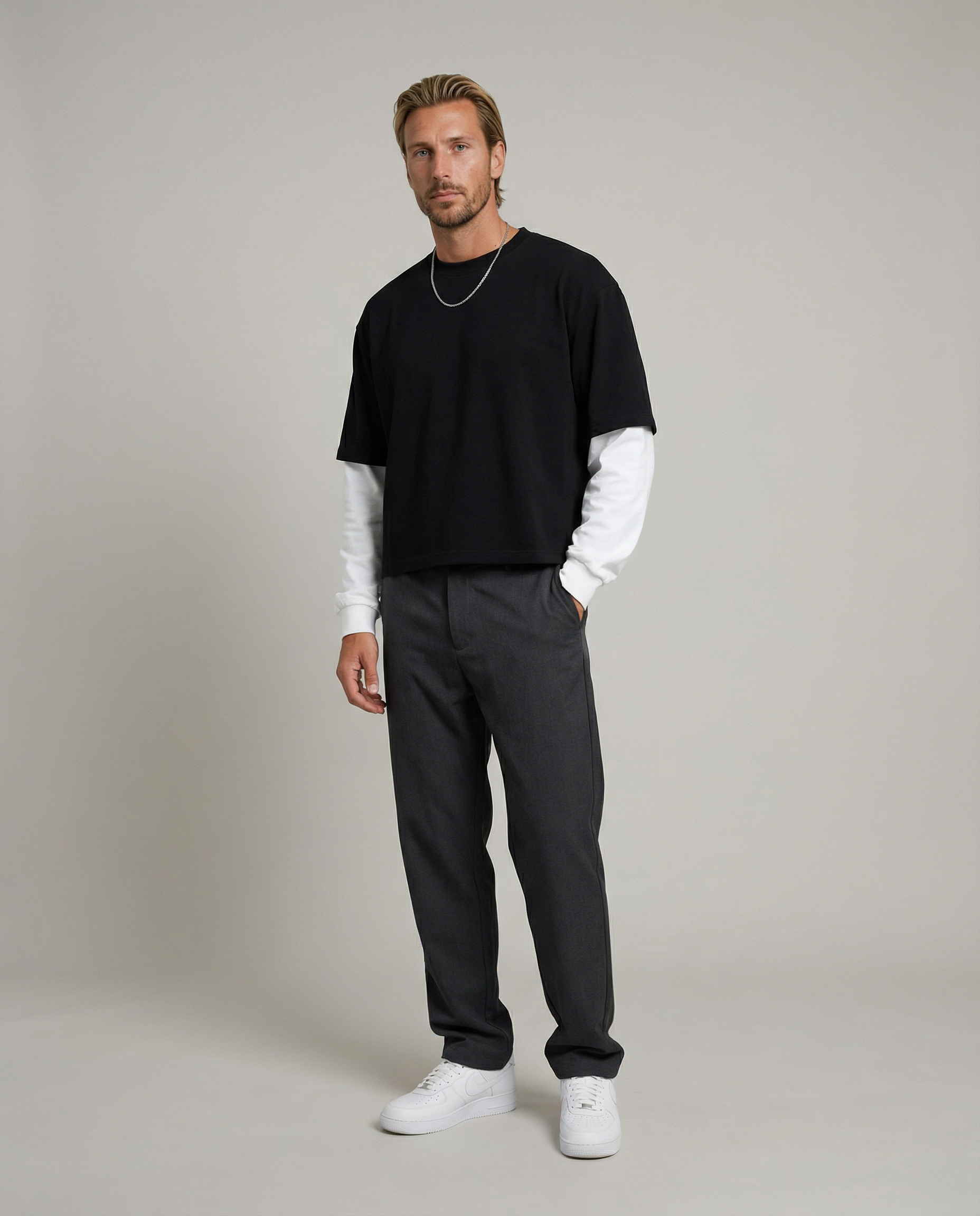 The Mercer Layered Top-Black & White