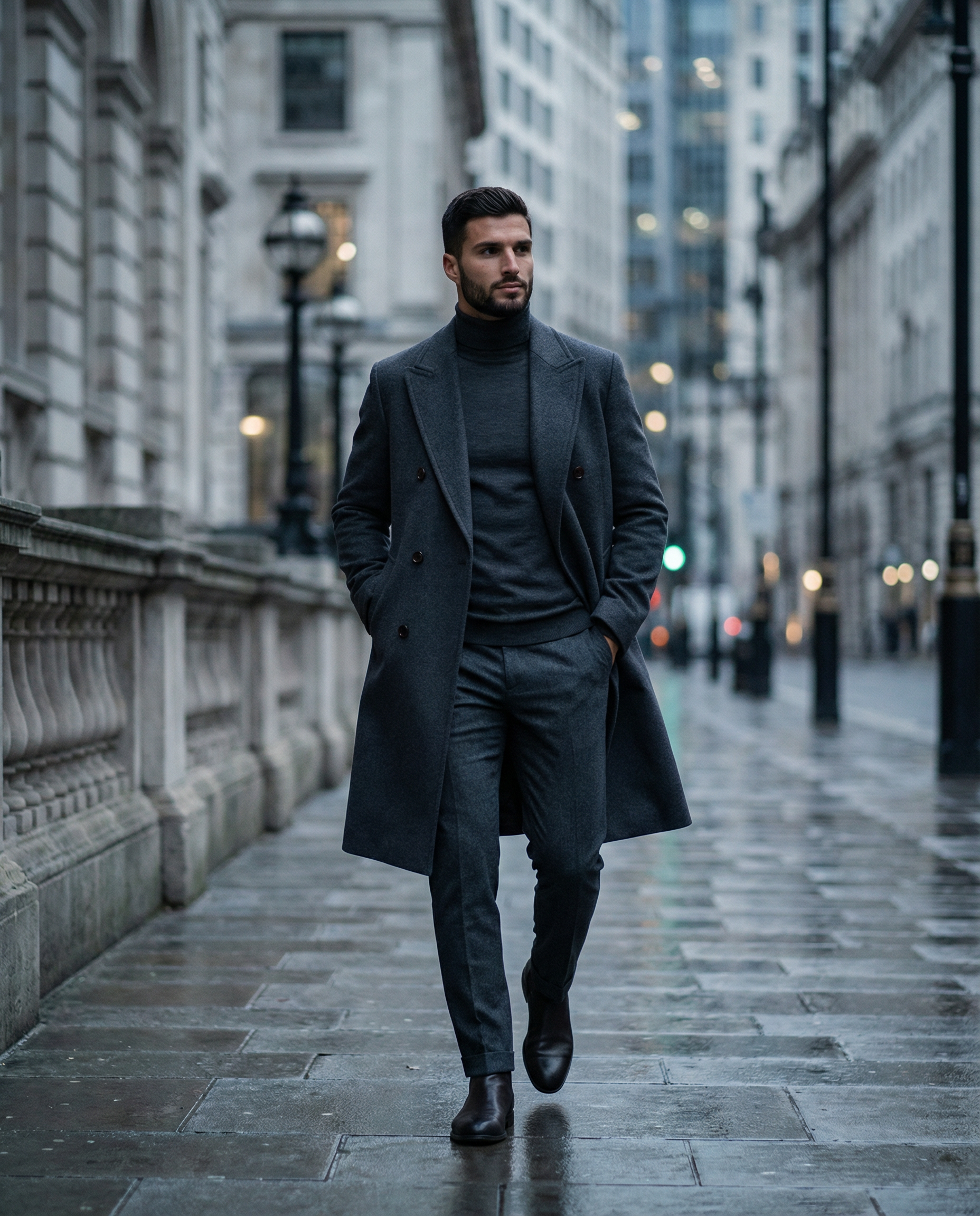 The Harrington Double Breast Coat - Monarch Ash